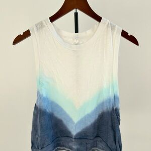 FREE PEOPLE Gradient Blue and White Sleeveless Top